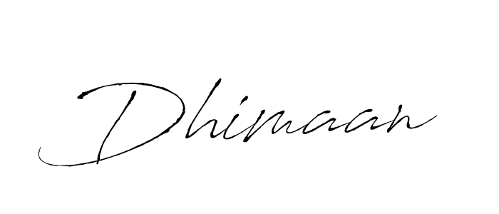 Use a signature maker to create a handwritten signature online. With this signature software, you can design (Antro_Vectra) your own signature for name Dhimaan. Dhimaan signature style 6 images and pictures png