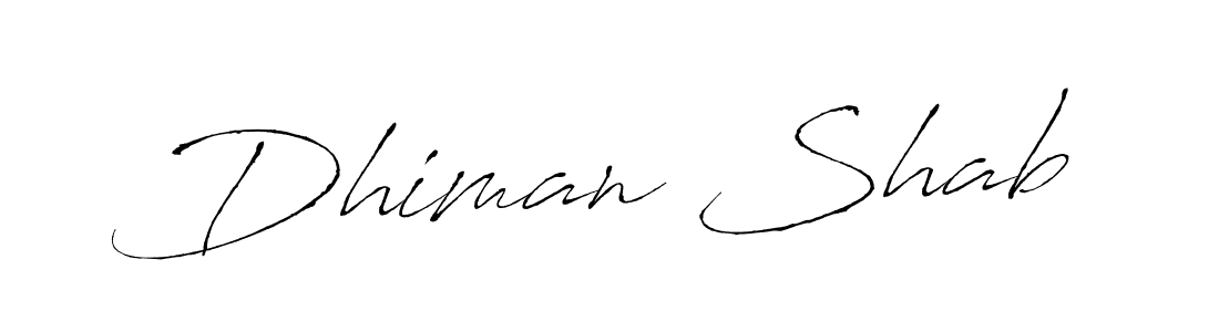 The best way (Antro_Vectra) to make a short signature is to pick only two or three words in your name. The name Dhiman Shab include a total of six letters. For converting this name. Dhiman Shab signature style 6 images and pictures png