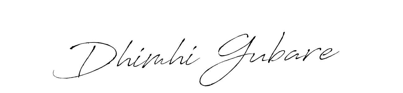 How to make Dhimhi Gubare name signature. Use Antro_Vectra style for creating short signs online. This is the latest handwritten sign. Dhimhi Gubare signature style 6 images and pictures png