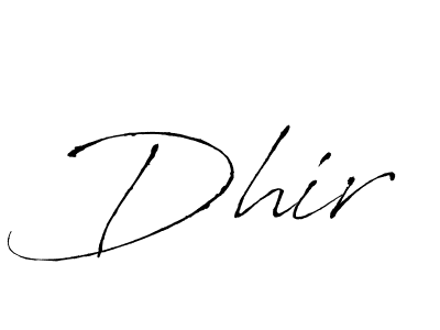 The best way (Antro_Vectra) to make a short signature is to pick only two or three words in your name. The name Dhir include a total of six letters. For converting this name. Dhir signature style 6 images and pictures png