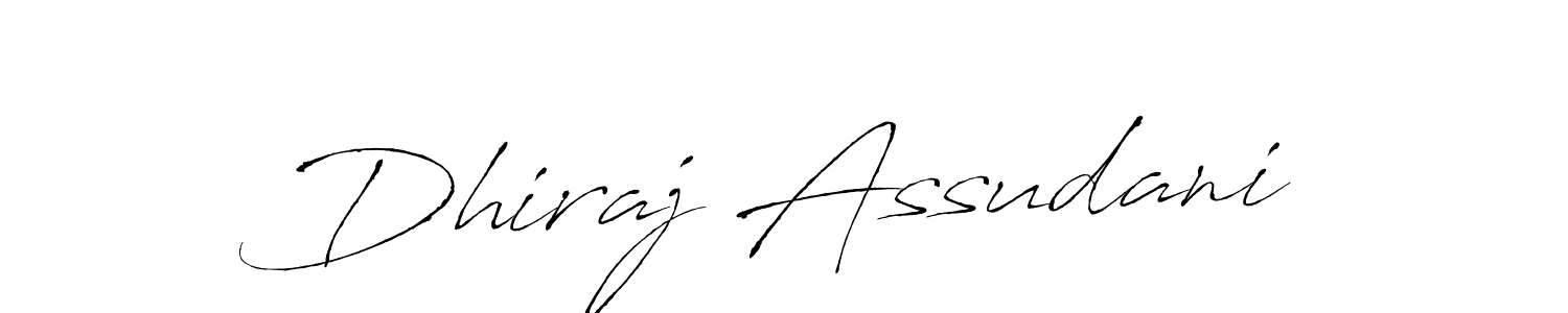 How to make Dhiraj Assudani name signature. Use Antro_Vectra style for creating short signs online. This is the latest handwritten sign. Dhiraj Assudani signature style 6 images and pictures png