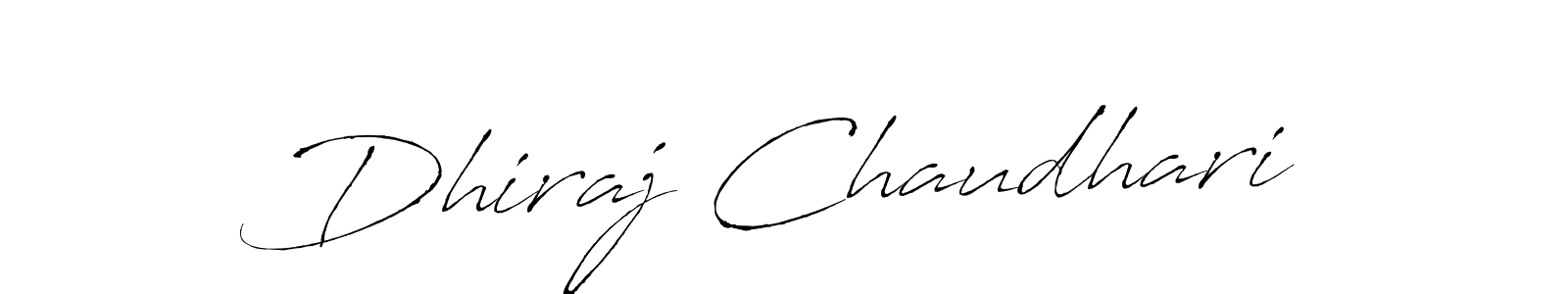 How to make Dhiraj Chaudhari name signature. Use Antro_Vectra style for creating short signs online. This is the latest handwritten sign. Dhiraj Chaudhari signature style 6 images and pictures png