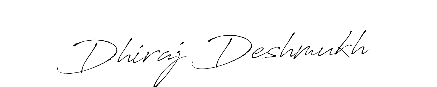 How to make Dhiraj Deshmukh name signature. Use Antro_Vectra style for creating short signs online. This is the latest handwritten sign. Dhiraj Deshmukh signature style 6 images and pictures png