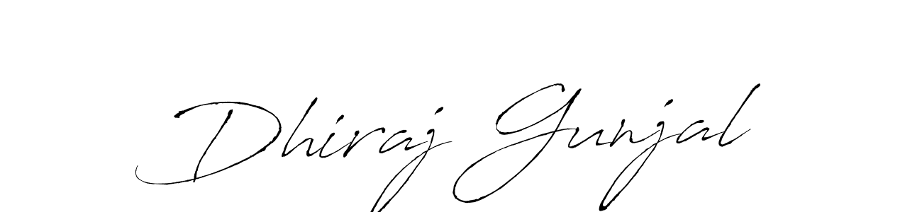 Make a beautiful signature design for name Dhiraj Gunjal. With this signature (Antro_Vectra) style, you can create a handwritten signature for free. Dhiraj Gunjal signature style 6 images and pictures png