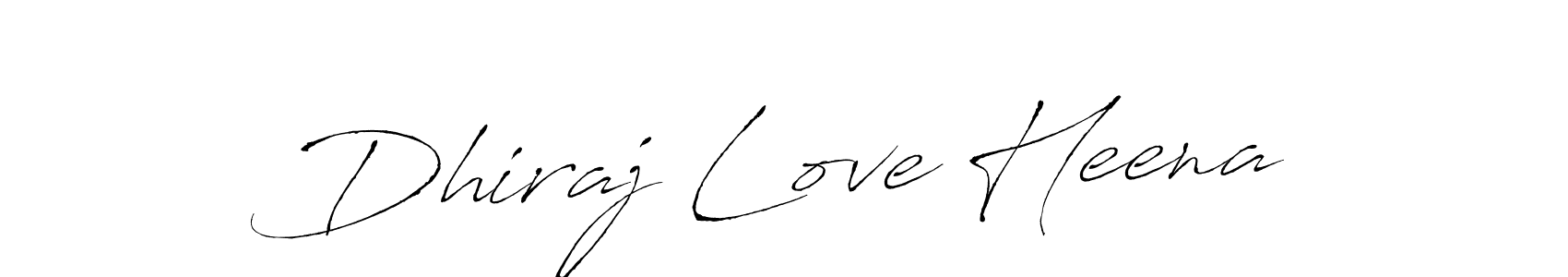 Antro_Vectra is a professional signature style that is perfect for those who want to add a touch of class to their signature. It is also a great choice for those who want to make their signature more unique. Get Dhiraj Love Heena name to fancy signature for free. Dhiraj Love Heena signature style 6 images and pictures png
