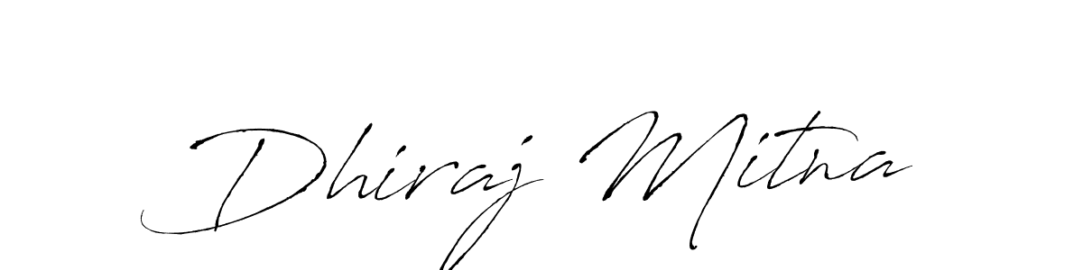 You can use this online signature creator to create a handwritten signature for the name Dhiraj Mitna. This is the best online autograph maker. Dhiraj Mitna signature style 6 images and pictures png