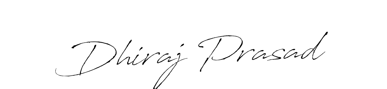 How to make Dhiraj Prasad name signature. Use Antro_Vectra style for creating short signs online. This is the latest handwritten sign. Dhiraj Prasad signature style 6 images and pictures png