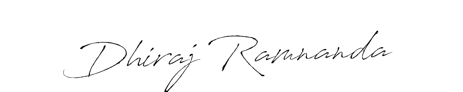 How to make Dhiraj Ramnanda name signature. Use Antro_Vectra style for creating short signs online. This is the latest handwritten sign. Dhiraj Ramnanda signature style 6 images and pictures png