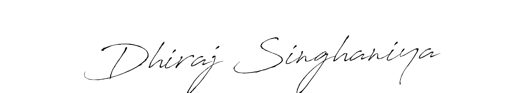 How to make Dhiraj Singhaniya name signature. Use Antro_Vectra style for creating short signs online. This is the latest handwritten sign. Dhiraj Singhaniya signature style 6 images and pictures png