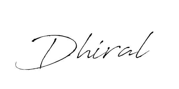 Design your own signature with our free online signature maker. With this signature software, you can create a handwritten (Antro_Vectra) signature for name Dhiral. Dhiral signature style 6 images and pictures png