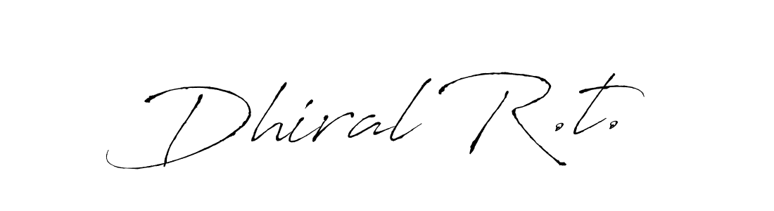 This is the best signature style for the Dhiral R.t. name. Also you like these signature font (Antro_Vectra). Mix name signature. Dhiral R.t. signature style 6 images and pictures png