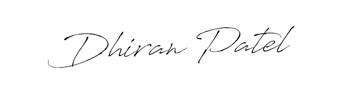 How to make Dhiran Patel signature? Antro_Vectra is a professional autograph style. Create handwritten signature for Dhiran Patel name. Dhiran Patel signature style 6 images and pictures png