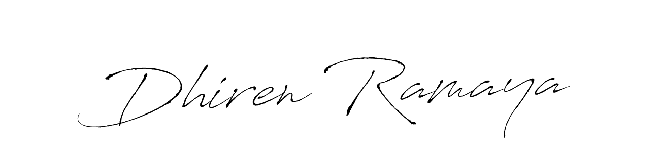 Make a beautiful signature design for name Dhiren Ramaya. With this signature (Antro_Vectra) style, you can create a handwritten signature for free. Dhiren Ramaya signature style 6 images and pictures png