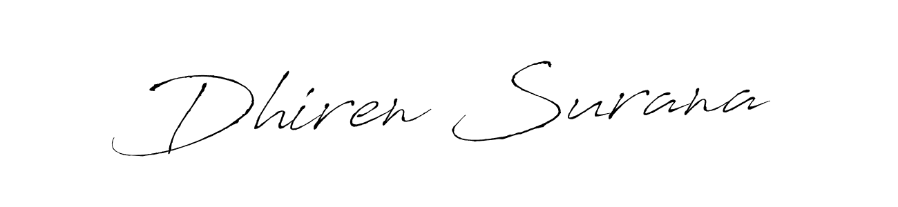 How to make Dhiren Surana name signature. Use Antro_Vectra style for creating short signs online. This is the latest handwritten sign. Dhiren Surana signature style 6 images and pictures png