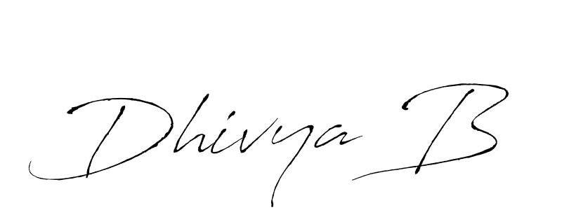 Design your own signature with our free online signature maker. With this signature software, you can create a handwritten (Antro_Vectra) signature for name Dhivya B. Dhivya B signature style 6 images and pictures png