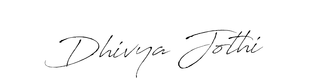 How to make Dhivya Jothi name signature. Use Antro_Vectra style for creating short signs online. This is the latest handwritten sign. Dhivya Jothi signature style 6 images and pictures png