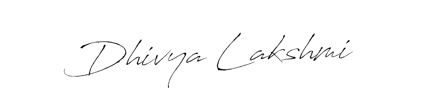 Create a beautiful signature design for name Dhivya Lakshmi. With this signature (Antro_Vectra) fonts, you can make a handwritten signature for free. Dhivya Lakshmi signature style 6 images and pictures png