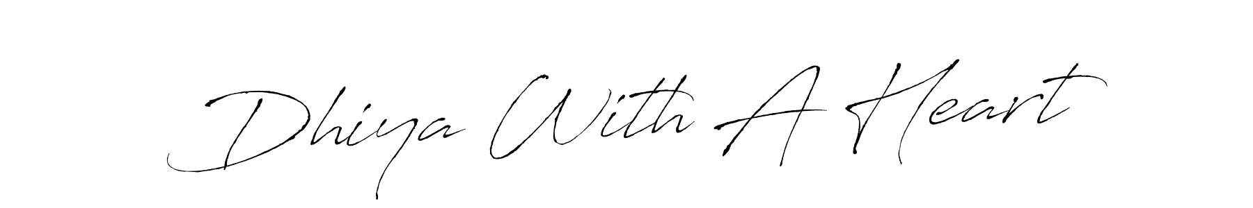 This is the best signature style for the Dhiya With A Heart name. Also you like these signature font (Antro_Vectra). Mix name signature. Dhiya With A Heart signature style 6 images and pictures png