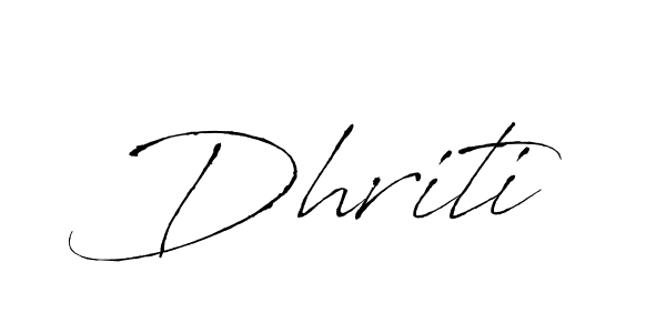 Design your own signature with our free online signature maker. With this signature software, you can create a handwritten (Antro_Vectra) signature for name Dhriti. Dhriti signature style 6 images and pictures png