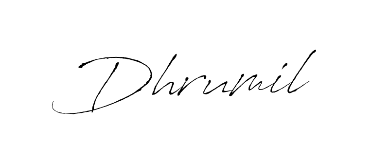 The best way (Antro_Vectra) to make a short signature is to pick only two or three words in your name. The name Dhrumil  include a total of six letters. For converting this name. Dhrumil  signature style 6 images and pictures png