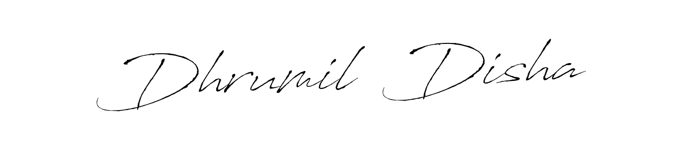 Create a beautiful signature design for name Dhrumil  Disha. With this signature (Antro_Vectra) fonts, you can make a handwritten signature for free. Dhrumil  Disha signature style 6 images and pictures png