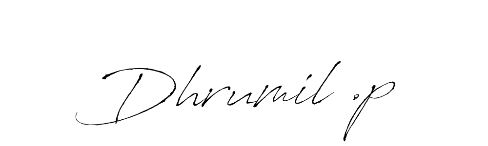 Design your own signature with our free online signature maker. With this signature software, you can create a handwritten (Antro_Vectra) signature for name Dhrumil .p. Dhrumil .p signature style 6 images and pictures png