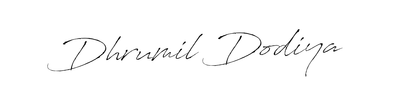 Also we have Dhrumil Dodiya name is the best signature style. Create professional handwritten signature collection using Antro_Vectra autograph style. Dhrumil Dodiya signature style 6 images and pictures png