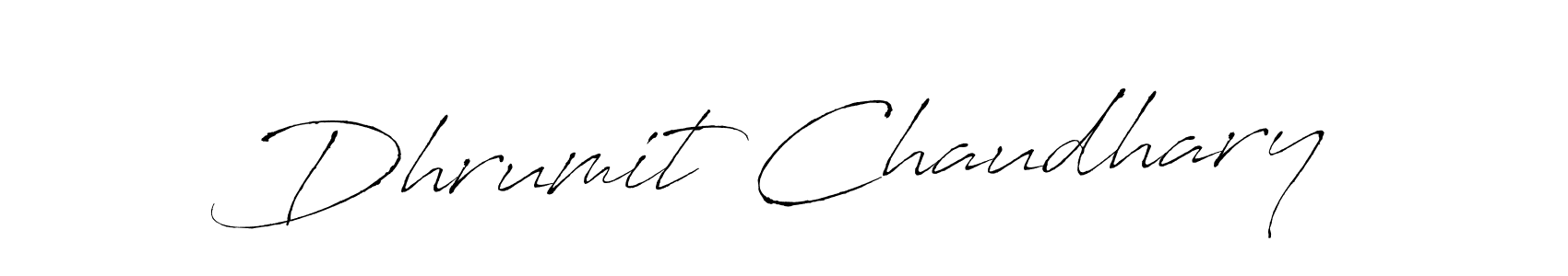 How to make Dhrumit Chaudhary signature? Antro_Vectra is a professional autograph style. Create handwritten signature for Dhrumit Chaudhary name. Dhrumit Chaudhary signature style 6 images and pictures png