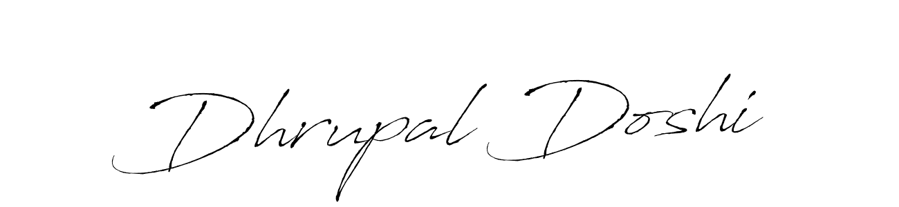 How to make Dhrupal Doshi name signature. Use Antro_Vectra style for creating short signs online. This is the latest handwritten sign. Dhrupal Doshi signature style 6 images and pictures png