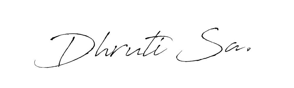 The best way (Antro_Vectra) to make a short signature is to pick only two or three words in your name. The name Dhruti Sa. include a total of six letters. For converting this name. Dhruti Sa. signature style 6 images and pictures png