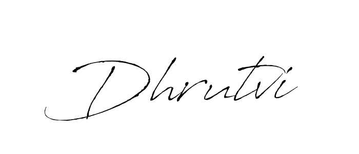 Make a beautiful signature design for name Dhrutvi. With this signature (Antro_Vectra) style, you can create a handwritten signature for free. Dhrutvi signature style 6 images and pictures png