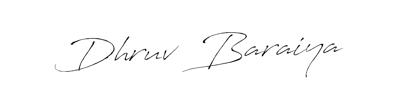 The best way (Antro_Vectra) to make a short signature is to pick only two or three words in your name. The name Dhruv  Baraiya include a total of six letters. For converting this name. Dhruv  Baraiya signature style 6 images and pictures png