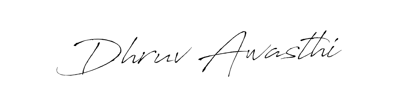 How to make Dhruv Awasthi name signature. Use Antro_Vectra style for creating short signs online. This is the latest handwritten sign. Dhruv Awasthi signature style 6 images and pictures png