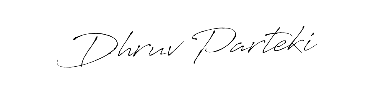 How to make Dhruv Parteki name signature. Use Antro_Vectra style for creating short signs online. This is the latest handwritten sign. Dhruv Parteki signature style 6 images and pictures png