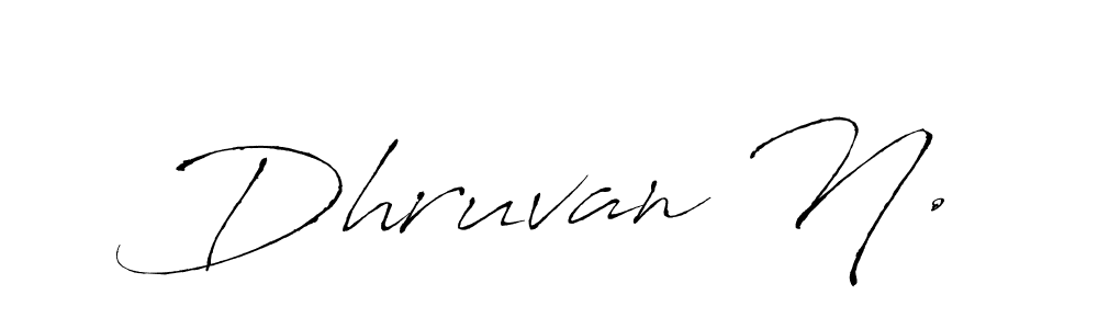 The best way (Antro_Vectra) to make a short signature is to pick only two or three words in your name. The name Dhruvan N. include a total of six letters. For converting this name. Dhruvan N. signature style 6 images and pictures png