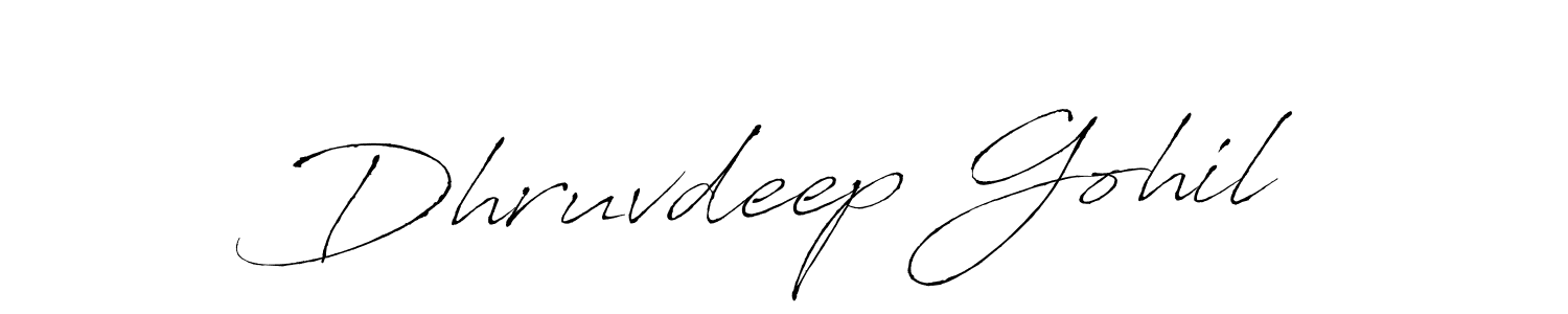 How to make Dhruvdeep Gohil name signature. Use Antro_Vectra style for creating short signs online. This is the latest handwritten sign. Dhruvdeep Gohil signature style 6 images and pictures png