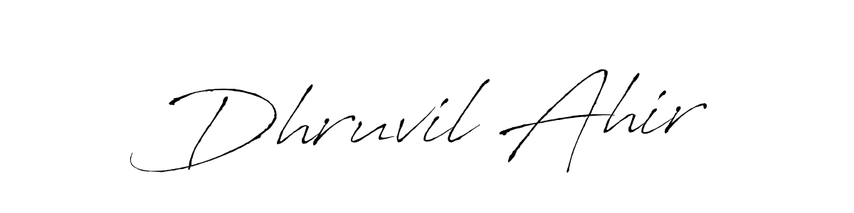 This is the best signature style for the Dhruvil Ahir name. Also you like these signature font (Antro_Vectra). Mix name signature. Dhruvil Ahir signature style 6 images and pictures png