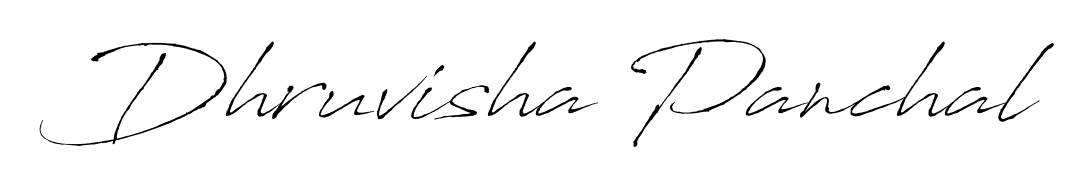 Get an exclusive digital autograph for Dhruvisha Panchal. The Antro_Vectra typeface captures the charm of real penmanship on paper. Dhruvisha Panchal signature style 6 images and pictures png