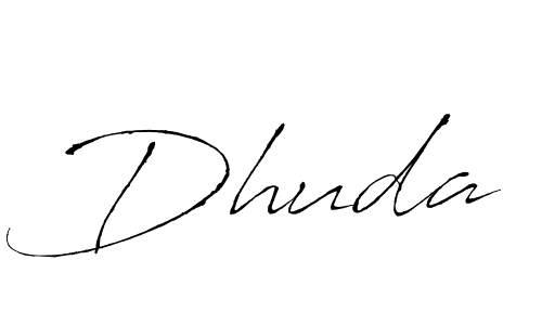 Use a signature maker to create a handwritten signature online. With this signature software, you can design (Antro_Vectra) your own signature for name Dhuda. Dhuda signature style 6 images and pictures png