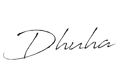 Antro_Vectra is a professional signature style that is perfect for those who want to add a touch of class to their signature. It is also a great choice for those who want to make their signature more unique. Get Dhuha name to fancy signature for free. Dhuha signature style 6 images and pictures png