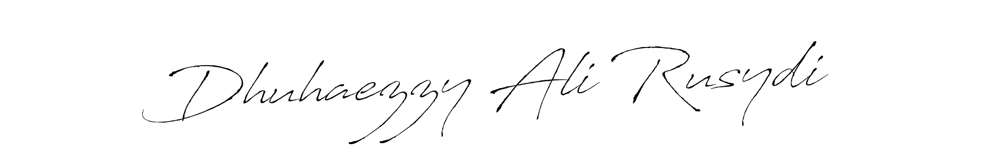Design your own signature with our free online signature maker. With this signature software, you can create a handwritten (Antro_Vectra) signature for name Dhuhaezzy Ali Rusydi. Dhuhaezzy Ali Rusydi signature style 6 images and pictures png