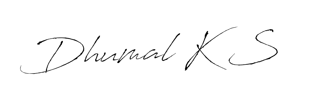 This is the best signature style for the Dhumal K S name. Also you like these signature font (Antro_Vectra). Mix name signature. Dhumal K S signature style 6 images and pictures png