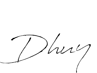 Use a signature maker to create a handwritten signature online. With this signature software, you can design (Antro_Vectra) your own signature for name Dhuy. Dhuy signature style 6 images and pictures png