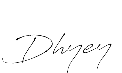 Design your own signature with our free online signature maker. With this signature software, you can create a handwritten (Antro_Vectra) signature for name Dhyey. Dhyey signature style 6 images and pictures png