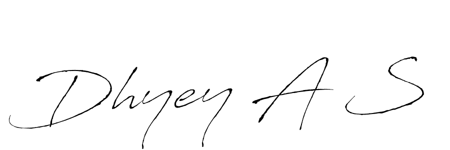 Make a beautiful signature design for name Dhyey A S. With this signature (Antro_Vectra) style, you can create a handwritten signature for free. Dhyey A S signature style 6 images and pictures png