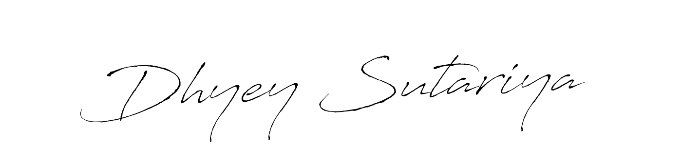 It looks lik you need a new signature style for name Dhyey Sutariya. Design unique handwritten (Antro_Vectra) signature with our free signature maker in just a few clicks. Dhyey Sutariya signature style 6 images and pictures png