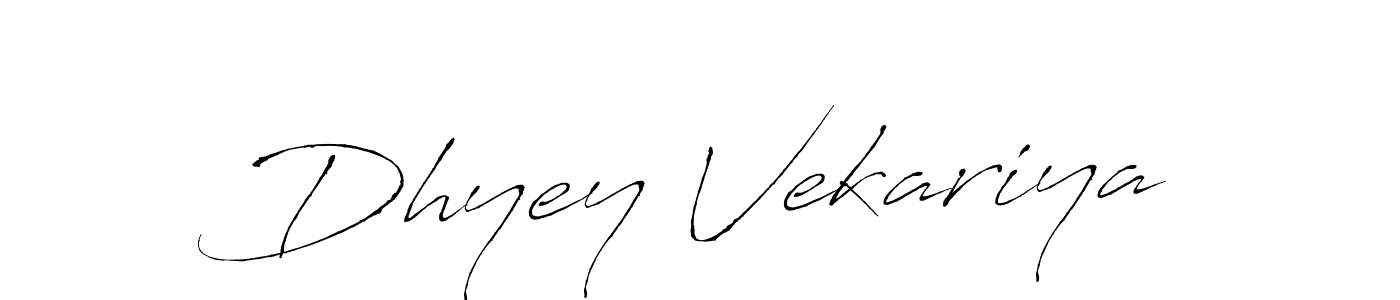 How to make Dhyey Vekariya signature? Antro_Vectra is a professional autograph style. Create handwritten signature for Dhyey Vekariya name. Dhyey Vekariya signature style 6 images and pictures png