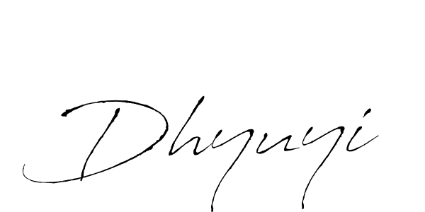 Create a beautiful signature design for name Dhyuyi. With this signature (Antro_Vectra) fonts, you can make a handwritten signature for free. Dhyuyi signature style 6 images and pictures png