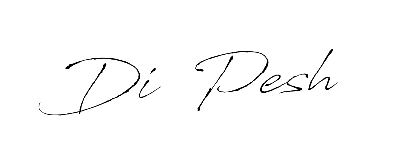 The best way (Antro_Vectra) to make a short signature is to pick only two or three words in your name. The name Di  Pesh include a total of six letters. For converting this name. Di  Pesh signature style 6 images and pictures png