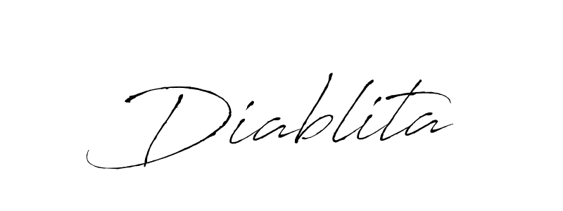 Design your own signature with our free online signature maker. With this signature software, you can create a handwritten (Antro_Vectra) signature for name Diablita. Diablita signature style 6 images and pictures png